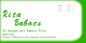 rita babocs business card